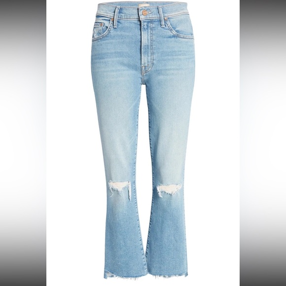 NWT MOTHER Denim The Insider Crop Step Fray Jeans Thrilling Shots - Picture 9 of 10